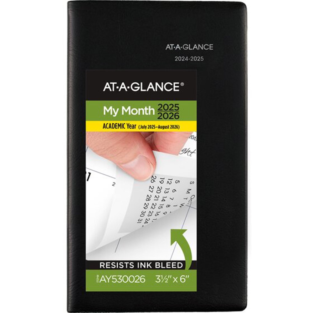 At A Glance, Academic, Art & School, 3.5"x6", 2025/26, Monthly, Planner, Pocket, July through August, 836312